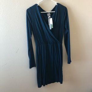 Long Sleeve Wrap Front Dress